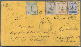Elsass-Lothringen - Marken Und Briefe: 1871, 1 C Olivgrün, 10 C Orangebraun Und 20 C Blau, Je In Typ - Autres & Non Classés
