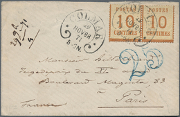 Elsass-Lothringen - Marken Und Briefe: 1871, 10 C Orangebraun Im Waager. Paar Klar Entwertet Mit Huf - Autres & Non Classés