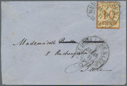 Elsass-Lothringen - Marken Und Briefe: 1871, 10 C. Braun, Portogerechte Einzelfrankatur Auf Grenzber - Other & Unclassified
