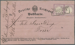 Deutsches Reich - Brustschild: 1872. 2x 1/4 Gr. Kl. Schild Auf Kab.-Antwortkarte Von Neunkrichen Nac - Unused Stamps