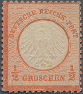 Deutsches Reich - Brustschild: 1872, Kleiner Schild ½ Groschen Rötlichorange, Postfrisch Mit Leichte - Unused Stamps