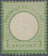 Deutsches Reich - Brustschild: 1872, 1 Kr. Kleiner Schild Gelblichgrün, Ungebraucht Mit Originalgumm - Unused Stamps