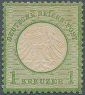 Deutsches Reich - Brustschild: 1872, Kleiner Schild 1 Kr. Grün, Farbfrisches Exemplar In üblicher Zä - Neufs