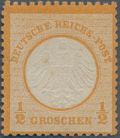 Deutsches Reich - Brustschild: 1872, ½ Gr Orange Kleiner Schild. Die Ungebrauchte Marke Mit Original - Neufs