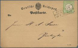 Deutsches Reich - Brustschild: 1872, Grosser Schild 1/3 Gr. Grün Als Orts-Drucksachenporto Auf Postk - Ungebraucht