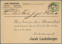 Deutsches Reich - Brustschild: 1872 Grosser Schild 1/3 Groschen Grün Auf Vorgedruckter Vertreter Kar - Neufs