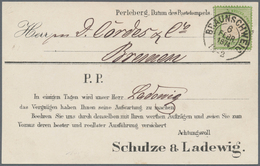 Deutsches Reich - Brustschild: 1872, Grosser Schild 1/3 Gr. Grün Mit K2 "BRAUNSCHWEIG 6 FEBR 1874" A - Neufs