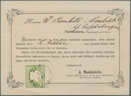 Deutsches Reich - Brustschild: 1874, Großer Schild 1/3 Gr Hellgrün, Hervorrade VERTRETERANKÜNDIGUNG- - Unused Stamps