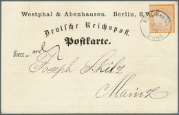Deutsches Reich - Brustschild: 1872, Großer Schild ½ Gr. Orange Auf PRIVATER VORDRUCK-Postkarte "Wes - Neufs
