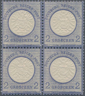 Deutsches Reich - Brustschild: 1872, 20 Gr. Postfrischer Unsignierter Luxus 4-Block (M. 4 Einzelm. E - Neufs