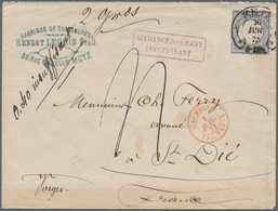 Deutsches Reich - Brustschild: 1873, Großer Schild 2 Gr. Blau Auf Brief Von "METZ 20 JUN 73" (Hufeis - Neufs
