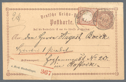 Deutsches Reich - Brustschild: Ganzsachenkarte 1/2 Gr. Braun Mit Zusatzfrankatur 2 1/2 Gr. Braunoran - Ungebraucht