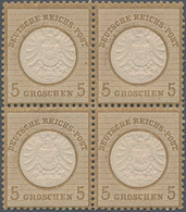 Deutsches Reich - Brustschild: 1872, 5 Gr. Postfrischer Unsignierter Zentrierter 4er-Block Und Marke - Unused Stamps