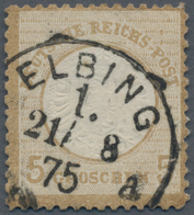 Deutsches Reich - Brustschild: 1872, "ELBINGER POSTFÄLSCHUNG" 5 Gr. Lehmgraubraun, Großer Schild, Fa - Neufs