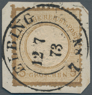 Deutsches Reich - Brustschild: 1872, "ELBINGER POSTFÄLSCHUNG" Zum Schaden Der Post 5 Gr. Lehmgraubra - Neufs