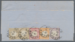Deutsches Reich - Brustschild: 1872, 5 Gr. Im Waagerechten Paar, 1 Gr. Karmin, 1/2 Gr. Orange Und 1/ - Unused Stamps
