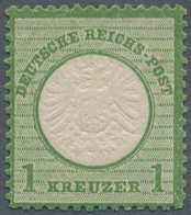 Deutsches Reich - Brustschild: 1872, 1 Kr Gr. Schild In Tiefer B-Farbe, Einwandfrei Postfrisch Mit F - Ungebraucht