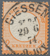 Deutsches Reich - Brustschild: 1874. 2 Kr. Orange, Gr. Schild, Gestempelt "Giessen 29 6 74", Kabinet - Neufs