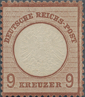 Deutsches Reich - Brustschild: 1872, 9 Kr. Rotbraun, Großer Schild. Die Ungebrauchte Marke Mit Teils - Unused Stamps