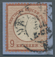 Deutsches Reich - Brustschild: 1872, 9 Kr. Braun Großer Schild Auf Briefstück, Entwertet Mit Baden Z - Neufs