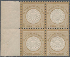 Deutsches Reich - Brustschild: 1872, 18 Groschen Postfrischer Ungefalteter Linker Luxusrand, Obere M - Neufs
