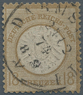 Deutsches Reich - Brustschild: 1872, 18 Kreuzer Hellgraubraun Großer Schild Sauber Und Zentral Entwe - Unused Stamps