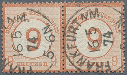 Deutsches Reich - Brustschild: 1874. Waagrechtes Paar 9 Auf 9 Kr, Orangebraun, Gr. Schild, Zwei Glas - Unused Stamps