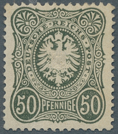 Deutsches Reich - Pfennige: 1877, 50 PFENNIGE Dunkelgraugrün, Ungebraucht Mit Voller Originalgummier - Briefe U. Dokumente