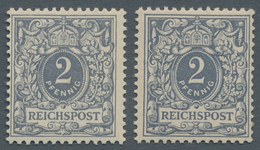 Deutsches Reich - Krone / Adler: 1900, 2 Pfg. Grau, Zwei Werte Mit Plattenfehler I "REIGHSPOST" Bzw. - Unused Stamps