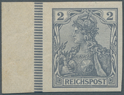 Deutsches Reich - Germania: 1900, 2 Pfg. Grau Germania Reichspost, Breitrandig Ungezähnt Und Einwand - Neufs