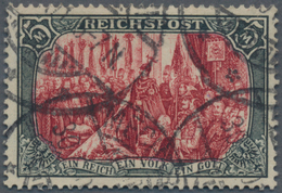 Deutsches Reich - Germania: 1900, Freimarke 5,-M. REICHSPOST Grünschwarz/bräunlichkarmin, In Type II - Neufs