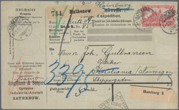 Deutsches Reich - Germania: 1901, Paketkarte Mit EF 1MK Reichspostamt Berlin Von Rathenow über Hambu - Neufs