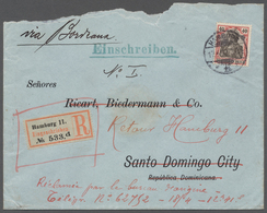 Deutsches Reich - Germania: 1902 (17.4.), Germania 40 Pf. Karmin/braunschwarz Einzelfrankatur Auf R- - Unused Stamps