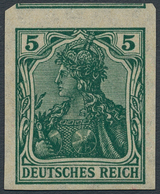 Deutsches Reich - Germania: 1915, 5 Pfg. Germania, Dreiseitig Genügend Breitrandiges, Ungezähntes Un - Ungebraucht