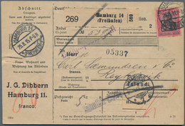 Deutsches Reich - Germania: 1915, 80 Pfg. Germania Als Einzelfranktur Auf Paketkarte Ab HAMBURG 14 ( - Ungebraucht