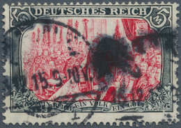 Deutsches Reich - Germania: 1905, 5 Mark Schwarz/rot, Sog. MINISTERDRUCK, Gebraucht Mit Datumbrücken - Neufs