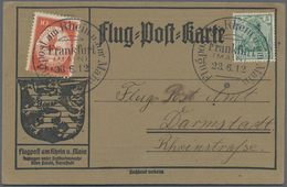 Deutsches Reich - Germania: 1912, Flugpostmarken 10 Und 20 Pf. E.EL.P. Je Mit Zusatzfrankatur Auf En - Ungebraucht