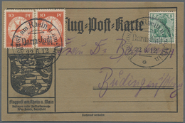 Deutsches Reich - Germania: 1912, Flugpost Rhein/Main, 10 Pf Mit Aufdruck E.EL.P., ZWEI Exemplare Mi - Unused Stamps