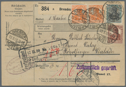 Deutsches Reich - Inflation: 1920. 13.3., 70 Pfg. Rahmen Bläulich-grün, Einzelmakre, Fünferblock Und - Lettres & Documents