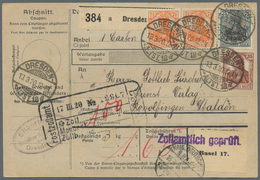 Deutsches Reich - Inflation: 1920. 13.3., 70 Pfg. Rahmen Bläulich-grün, Einzelmakre, Fünferblock Und - Covers & Documents