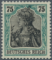 Deutsches Reich - Inflation: 1918, Germania 75 Pf. Mit Rahmen Hellblaugrün, Matt Glänzend (ehemals M - Briefe U. Dokumente