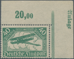 Deutsches Reich - Inflation: 1919, 40 Pfg. Blassgrün, Einwandfrei Postfrisch Aus Der Rechten Oberen - Brieven En Documenten