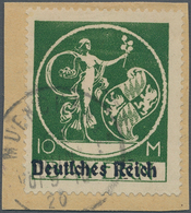 Deutsches Reich - Inflation: 1920, 10 Mark Bayern Abschied Mit Aufdruck In Type "II" (oben Geschloss - Lettres & Documents