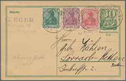 Deutsches Reich - Inflation: 1920: 40 Pfg Germania In Fehlfarbe Blassrot Bzw. Stumpfrot Auf 30 Pfg P - Brieven En Documenten