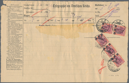 Deutsches Reich - Inflation: 1922. Telegramm "Papenburg 9.10.22" Mit 18x 3 M Germania Und 4x 25 Pf Z - Lettres & Documents