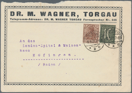 Deutsches Reich - Inflation: 1921, 10 Pf Ziffer Schwarzoliv, Mit 5 Pf Germania Auf Bedarfsmäßiger Fe - Briefe U. Dokumente