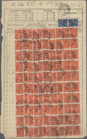 Deutsches Reich - Inflation: 1922, 3 M Zinnober/hellgelb Posthorn, 100 Stück, Sowie 2 X 6 M Schwarzk - Briefe U. Dokumente