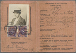 Deutsches Reich - Inflation: 1923, 2x 20 Mark Violett/orangerot Auf Postausweiskarte Der Deutschen P - Briefe U. Dokumente