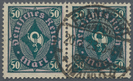 Deutsches Reich - Inflation: 1923. 50 Mark Posthorn Im Waagrechten Paar Mit Sehr Seltenem Wz. KREUZB - Lettres & Documents