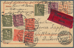 Deutsches Reich - Inflation: 1922, 3 M. Posthorn (3) Auf 40 Pfg. Ganzsachenkarte Mit Portogerechter - Briefe U. Dokumente
